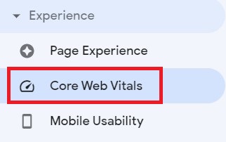 Core Web Vitals in Google Webmaster Tool