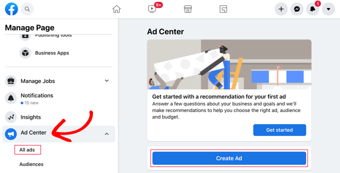 Facebook-ads-landing-page-ad-center