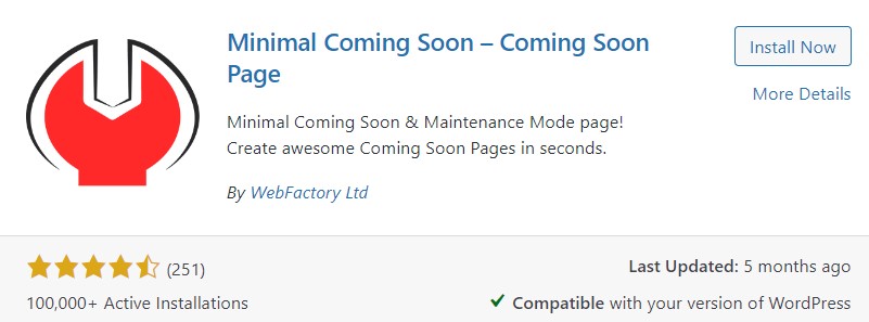 Minimal Coming Soon -Coming Soon Page WordPress Plugin