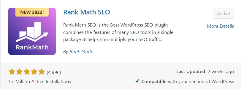 Rank Math SEO Plugin WordPress