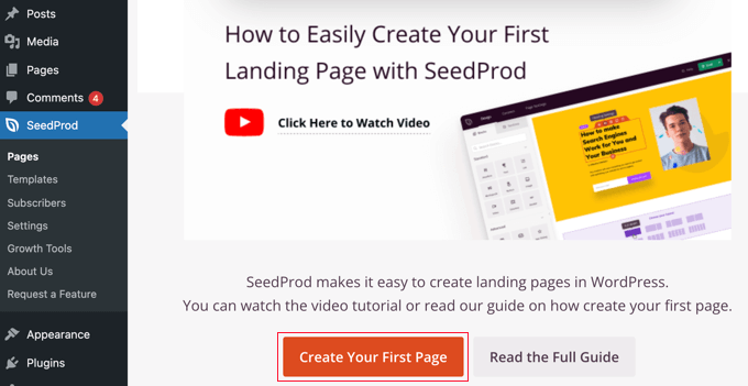 SeedProd-Facebook-Ads-Create-Your-First-Page