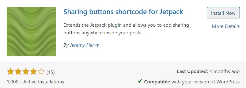 Sharing Buttons Shortcode for Jetpack