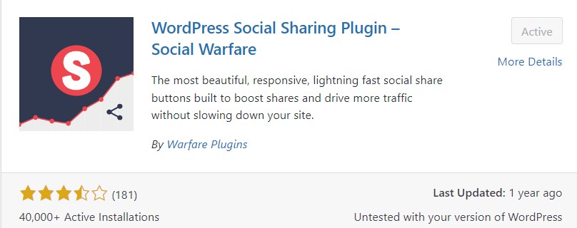 Social Warfare Pugin WordPress