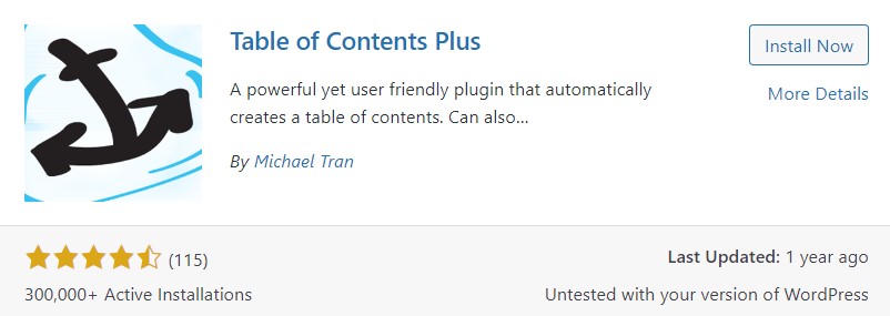 Table of Contents Plus Plugin WordPress