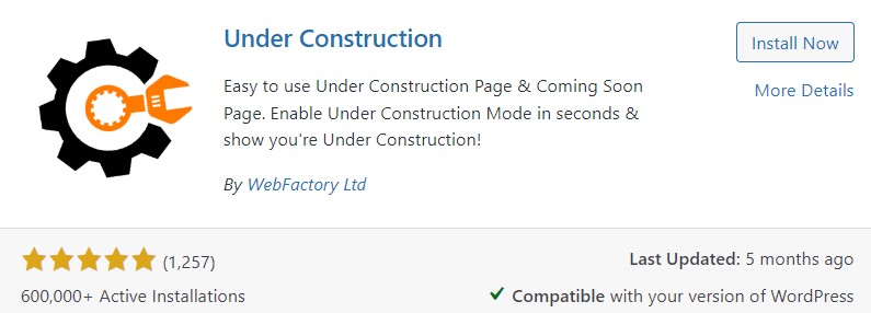 Under Construction Plugin