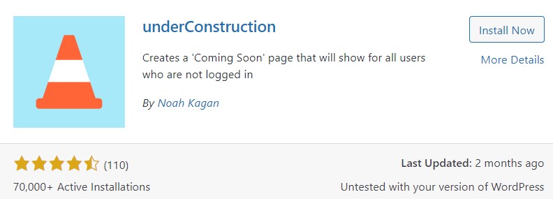 underConstruction Plugin WordPress